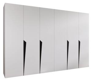 Gardróbszekrény Hartford 607, Laminált forgácslap, 202x300x52cm, Fehér, Fekete