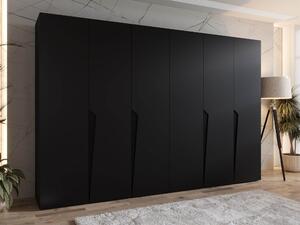 Gardróbszekrény Hartford 607, Laminált forgácslap, 202x300x52cm, Fekete