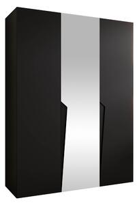 Gardróbszekrény Hartford 609, Laminált forgácslap, 202x150x52cm, Fekete
