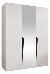 Gardróbszekrény Hartford 609, Laminált forgácslap, 202x150x52cm, Fehér, Fekete