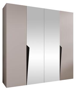 Gardróbszekrény Hartford 610, Laminált forgácslap, 202x200x52cm, Fekete, Kasmír