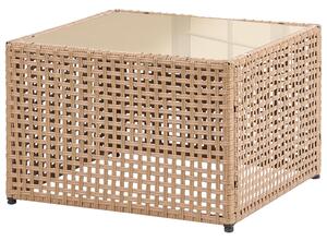 Kerti dohányzóasztal OMEGANA 66 cm 66 cm PE Rattan Bézs