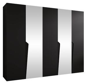 Gardróbszekrény Hartford 611, Laminált forgácslap, 202x250x52cm, Fekete