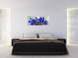 Kék virágos csokor képe (120x50 cm)