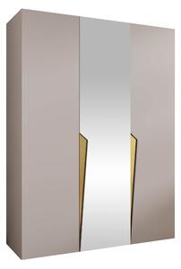 Gardróbszekrény Hartford 609, Laminált forgácslap, 202x150x52cm, Aranysárga, Kasmír