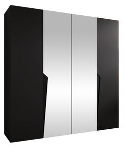 Gardróbszekrény Hartford 610, Laminált forgácslap, 202x200x52cm, Fekete