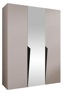 Gardróbszekrény Hartford 609, Laminált forgácslap, 202x150x52cm, Fekete, Kasmír