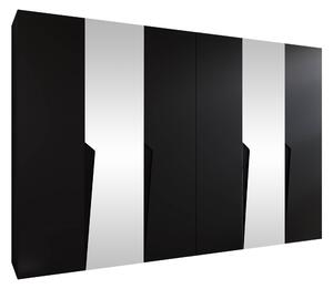 Gardróbszekrény Hartford 612, Laminált forgácslap, 202x300x52cm, Fekete
