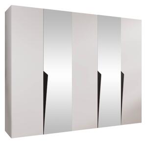 Gardróbszekrény Hartford 611, Laminált forgácslap, 202x250x52cm, Fehér, Fekete