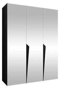 Gardróbszekrény Hartford 614, Laminált forgácslap, 202x150x52cm, Fekete