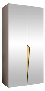 Gardróbszekrény Hartford 613, Laminált forgácslap, 202x100x52cm, Aranysárga, Kasmír