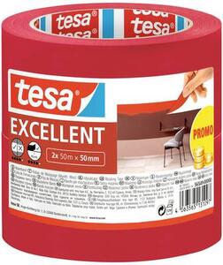 Tesa EXCELLENT (56549-00000-00) Krepp szalag Piros (H x Sz) 50 m x 50 mm 2 db