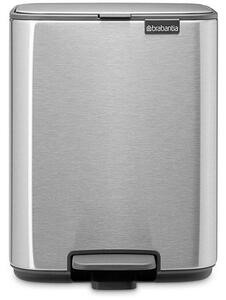 Brabantia Bo Pedal Bin pedálos hulladékgyűjtő szagmentesen záródó Soft-Close fedél, karcsú, négyzetes forma, műanyag tartály, 7L - B méret, acél, selyem matt ujjlenyomatmentes - 237942