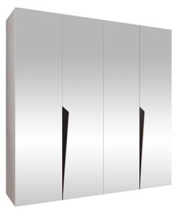 Gardróbszekrény Hartford 615, Laminált forgácslap, 202x200x52cm, Fehér, Fekete
