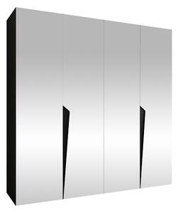 Gardróbszekrény Hartford 615, Laminált forgácslap, 202x200x52cm, Fekete