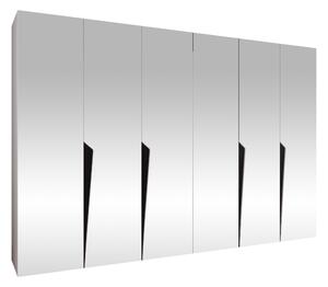 Gardróbszekrény Hartford 617, Laminált forgácslap, 202x300x52cm, Fehér, Fekete