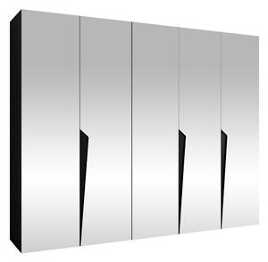 Gardróbszekrény Hartford 616, Laminált forgácslap, 202x250x52cm, Fekete
