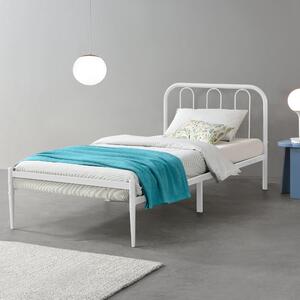 Fémkeretes ágy ágyráccsal 90x200cm fehér szinterezett