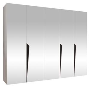 Gardróbszekrény Hartford 616, Laminált forgácslap, 202x250x52cm, Fehér, Fekete