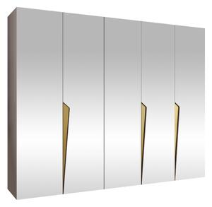 Gardróbszekrény Hartford 616, Laminált forgácslap, 202x250x52cm, Aranysárga, Kasmír
