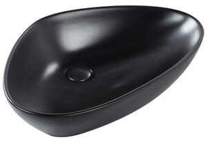 Pultra helyezhető mosdókagyló TIRIG 60 x 39 cm Kerámia Fekete