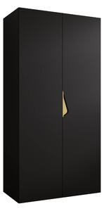 Gardróbszekrény Hartford 618, Laminált forgácslap, 202x100x52cm, Aranysárga, Fekete