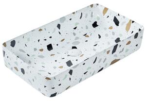 Pultra helyezhető mosdókagyló NULES 51 x 34 cm Kerámia Fehér terrazzo
