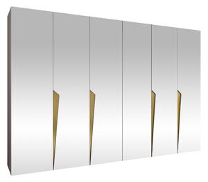 Gardróbszekrény Hartford 617, Laminált forgácslap, 202x300x52cm, Aranysárga, Kasmír