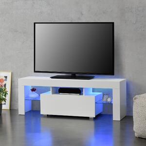 TV-Komód Grimsey LED világítással fehér/fehér magasfényű