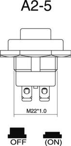 Gépjármű nyomógomb 24 V/DC 10 A 1 x KI/(BE) Nyomó TRU COMPONENTS TC-A2-5A