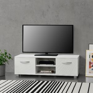 TV-állvány 120 x 40 x 38 cm TV-szekrény polccal tévéasztal ajtóval forgácslap fehér