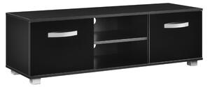 TV-állvány 120 x 40 x 38 cm TV-szekrény polccal tévéasztal ajtóval forgácslap fekete
