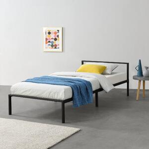 Fémkeretes ágy Imatra ágyráccsal 90x200cm minimalista stílusú fekete szinterezett