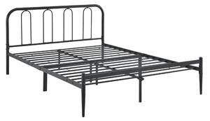 Fémkeretes ágy ágyráccsal 160x200cm fekete szinterezett