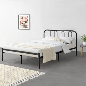 Fémkeretes ágy ágyráccsal 160x200cm fekete szinterezett