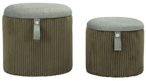 Puff Con Almacenaje Bolzano Verde Set 2 Piezas 38 X 38-32 X 28 Cm