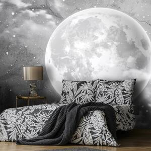 Fotótapéta - Hold a betonon - fekete-fehér (152,5x104 cm)