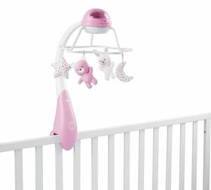 Chicco First Dreams Rainbow 3 az 1-ben Kiságyforgó Projektor és Éjjeli Fény - Pink