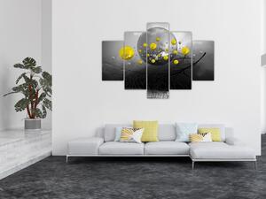 Kép- sárga absztrakt gömbök (150x105 cm)