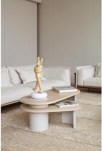 Fehér dohányzóasztal kőrisfa dekorral 120x50 cm Nori - Teulat