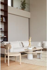 Fehér dohányzóasztal kőrisfa dekorral 120x50 cm Nori - Teulat