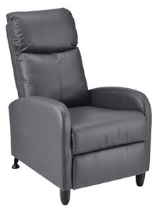 Relax fotel TV fotel kárpitozott fotel dönthető háttámlával fekvőfotel műbőr szürke