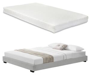 Modern műbőr kárpitozott ágy matraccal fehér 200 x 140 cm Cоrium