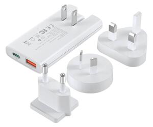 Choetech PD6011 USB-A / USB-C Hálózati töltő - Fehér (67W) + 3db Konnektor adapter