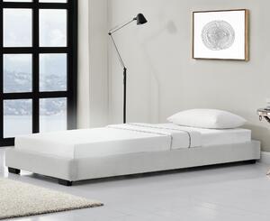 Kárpitozott ágy műbőr ágy ágykeret ágyráccsal 90x200 cm fehér Corium