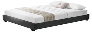 Kárpitozott ágy műbőr ágy ágykeret ágyráccsal 180x200 cm fekete Corium