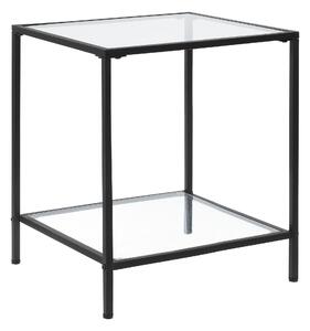 Kisasztal Norrtälje 55 x 45 x 45 cm fekete átlátszó