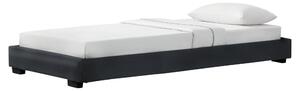 Kárpitozott ágy műbőr ágy ágykeret ágyráccsal 90x200 cm fekete Corium