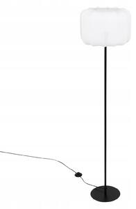 Lámpara De Pie "tobie" Algodón Blanco Y Negro H150cm