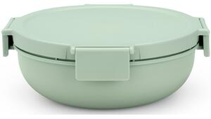 BRABANTIA Make & Take Salad Bowl salátástál. 1300 ml. szivárgás- és légmentes záródás. bepattintós (clip-on) zárómechanizmus. kerek forma. műanyag. jáde zöld - 206382